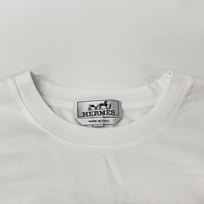HERMES エルメス ホワイト HCheval レザーミニパッチ Tシャツ トップス