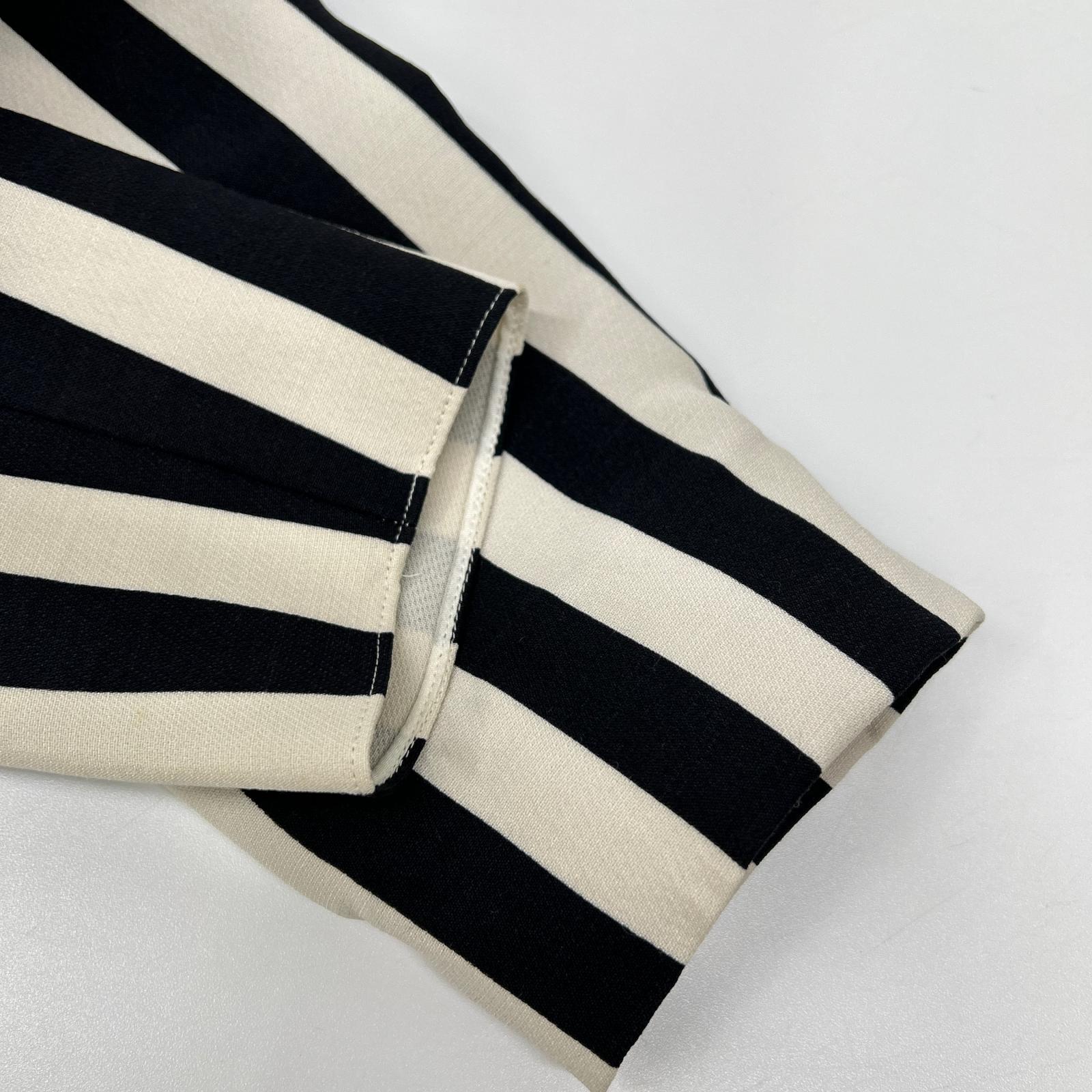VALENTINO ヴァレンティノ QB2VAID9425 ホワイト シルク ストライプ レース ドレス ワンピース