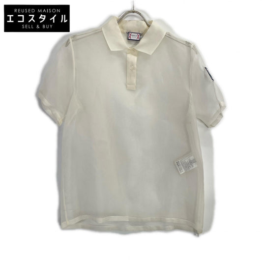 MONCLER モンクレール CAMICIA ホワイト ガムブルー シアー ポロシャツ トップス
