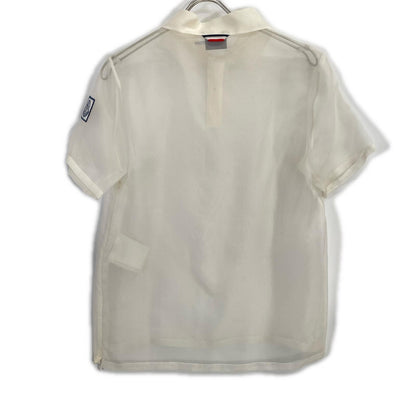 MONCLER モンクレール CAMICIA ホワイト ガムブルー シアー ポロシャツ トップス