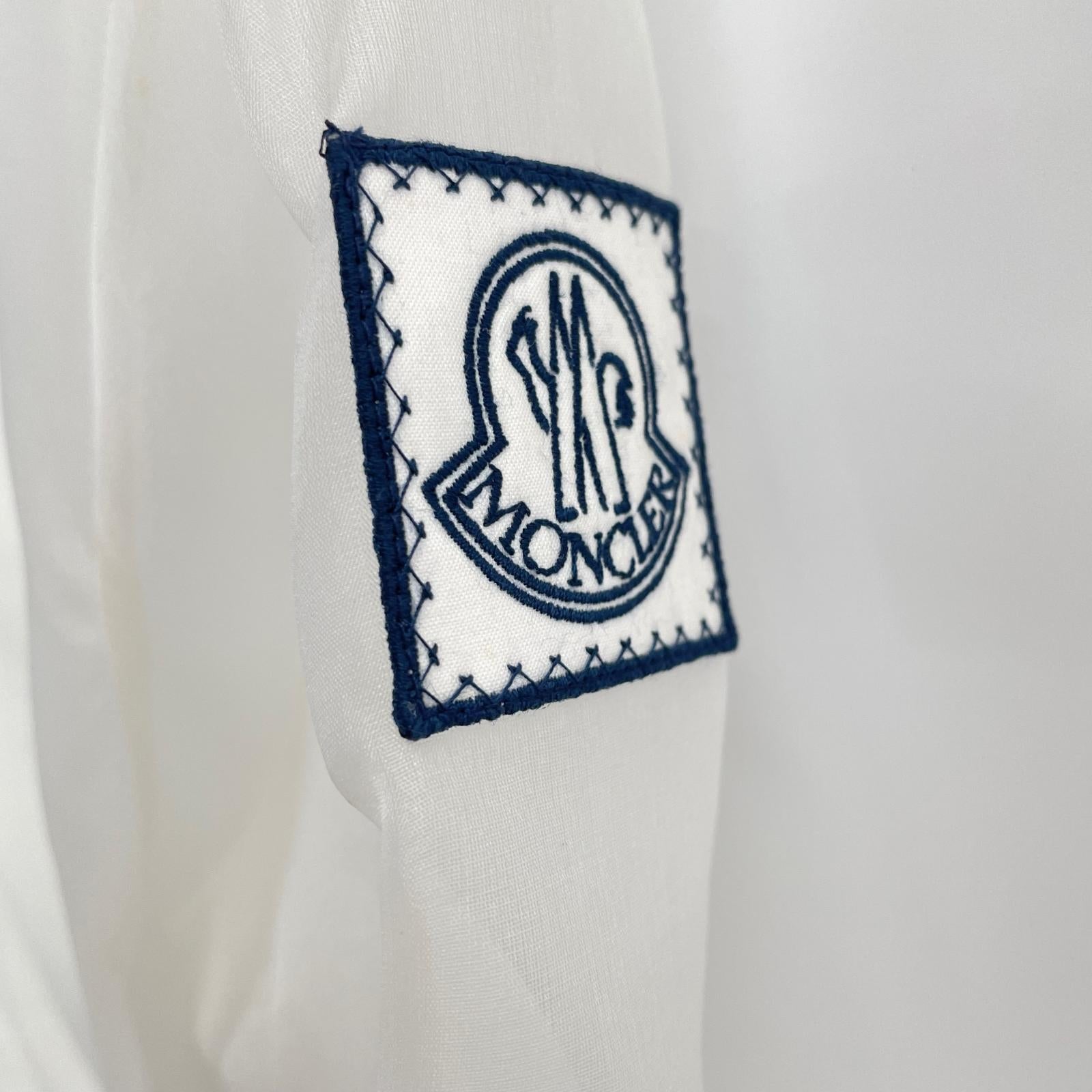 MONCLER モンクレール CAMICIA ホワイト ガムブルー シアー ポロシャツ トップス