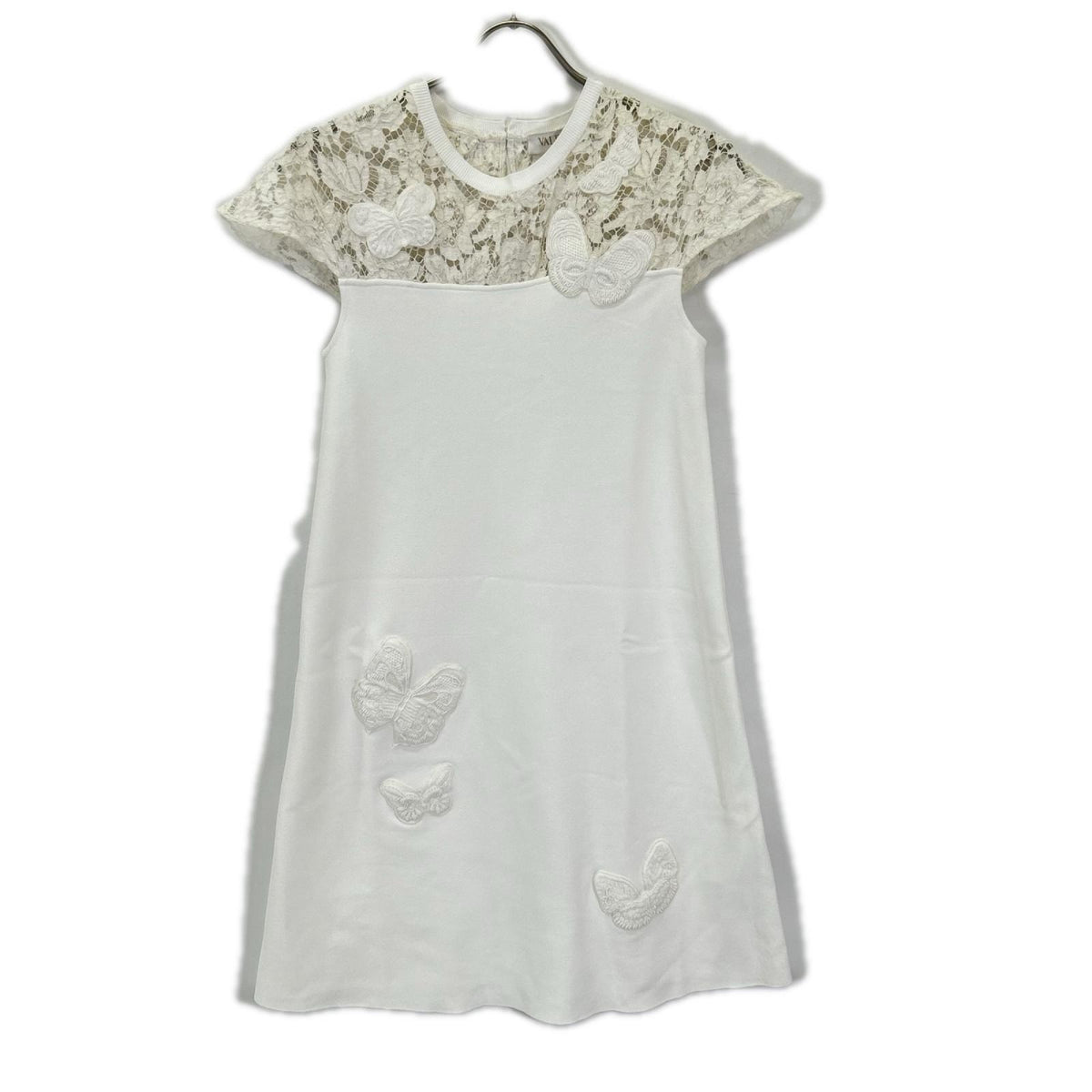 VALENTINO ヴァレンティノ MB3KD045338 ホワイト バタフライ ヘビーレース ドレス ワンピース