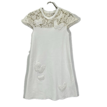 VALENTINO ヴァレンティノ MB3KD045338 ホワイト バタフライ ヘビーレース ドレス ワンピース