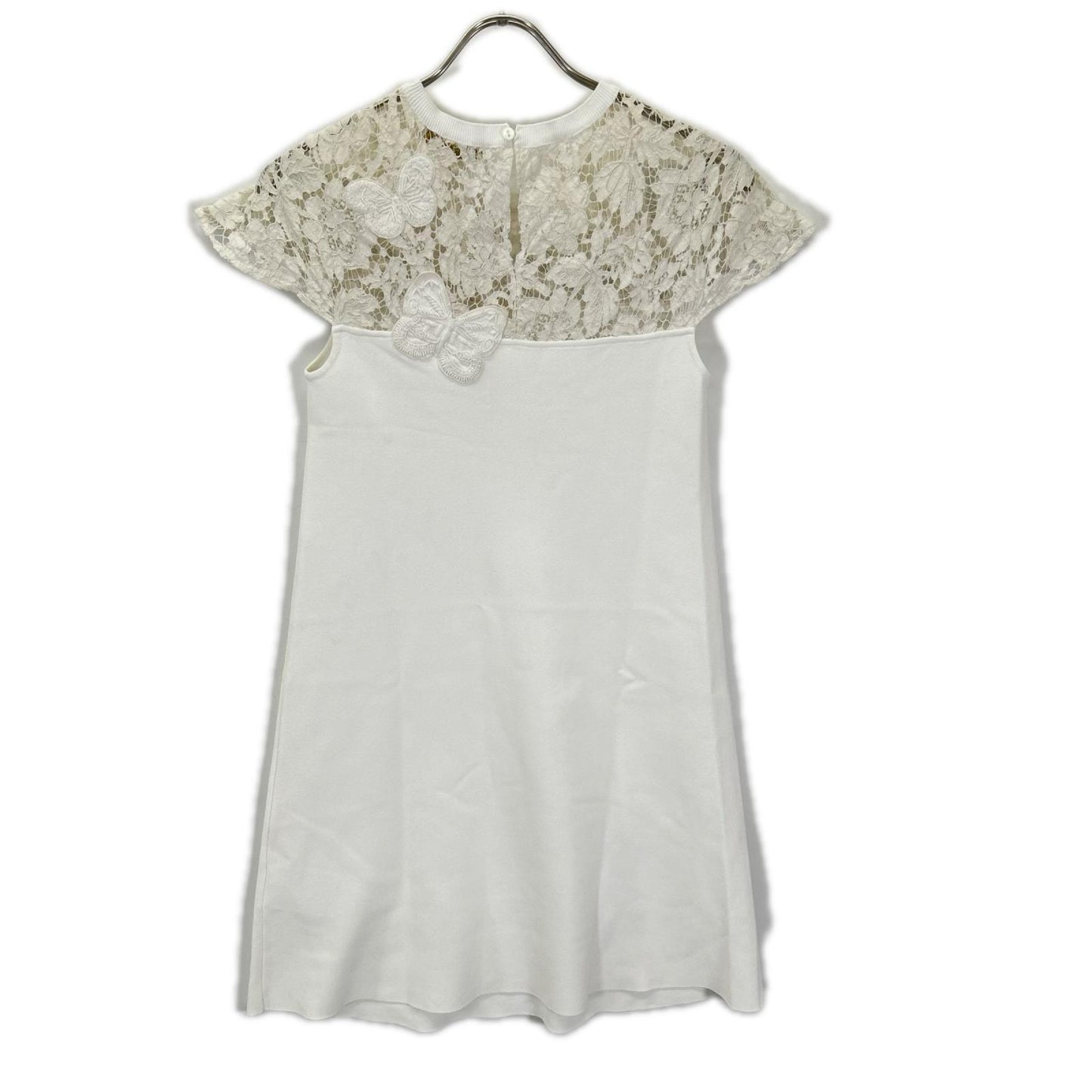 VALENTINO ヴァレンティノ MB3KD045338 ホワイト バタフライ ヘビーレース ドレス ワンピース