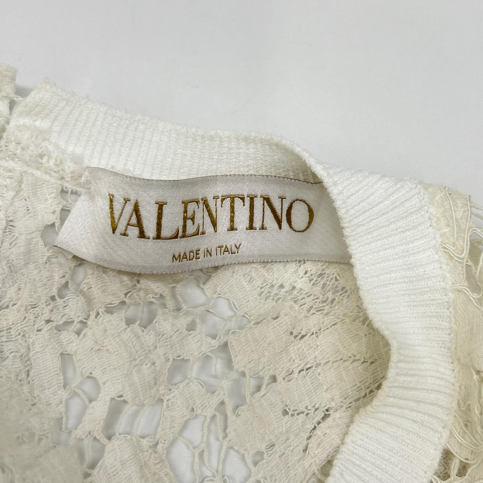 VALENTINO ヴァレンティノ MB3KD045338 ホワイト バタフライ ヘビーレース ドレス ワンピース
