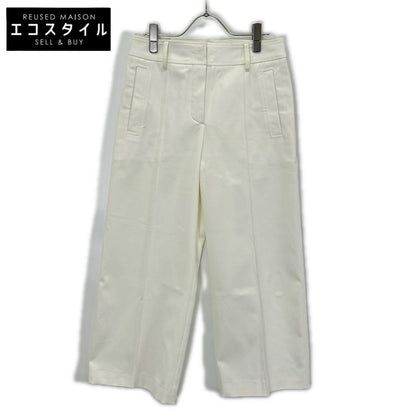 HERMES エルメス 0404DQ ホワイト ステッチ クロップドパンツ ボトムス