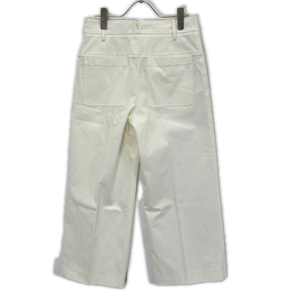 HERMES エルメス 0404DQ ホワイト ステッチ クロップドパンツ ボトムス