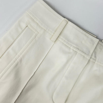 HERMES エルメス 0404DQ ホワイト ステッチ クロップドパンツ ボトムス