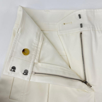 HERMES エルメス 0404DQ ホワイト ステッチ クロップドパンツ ボトムス