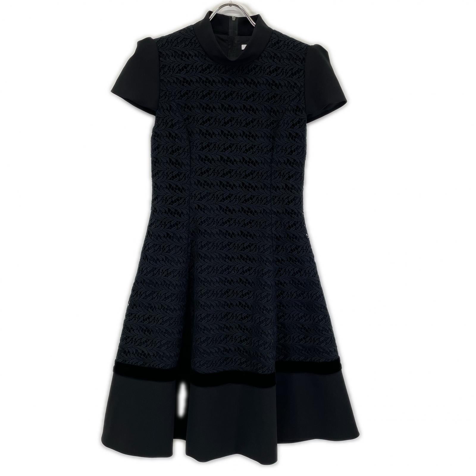 FOXEY NEW YORK フォクシーニューヨーク 37724 17年 ブラック カットワーク レース ワンピース ワンピース
