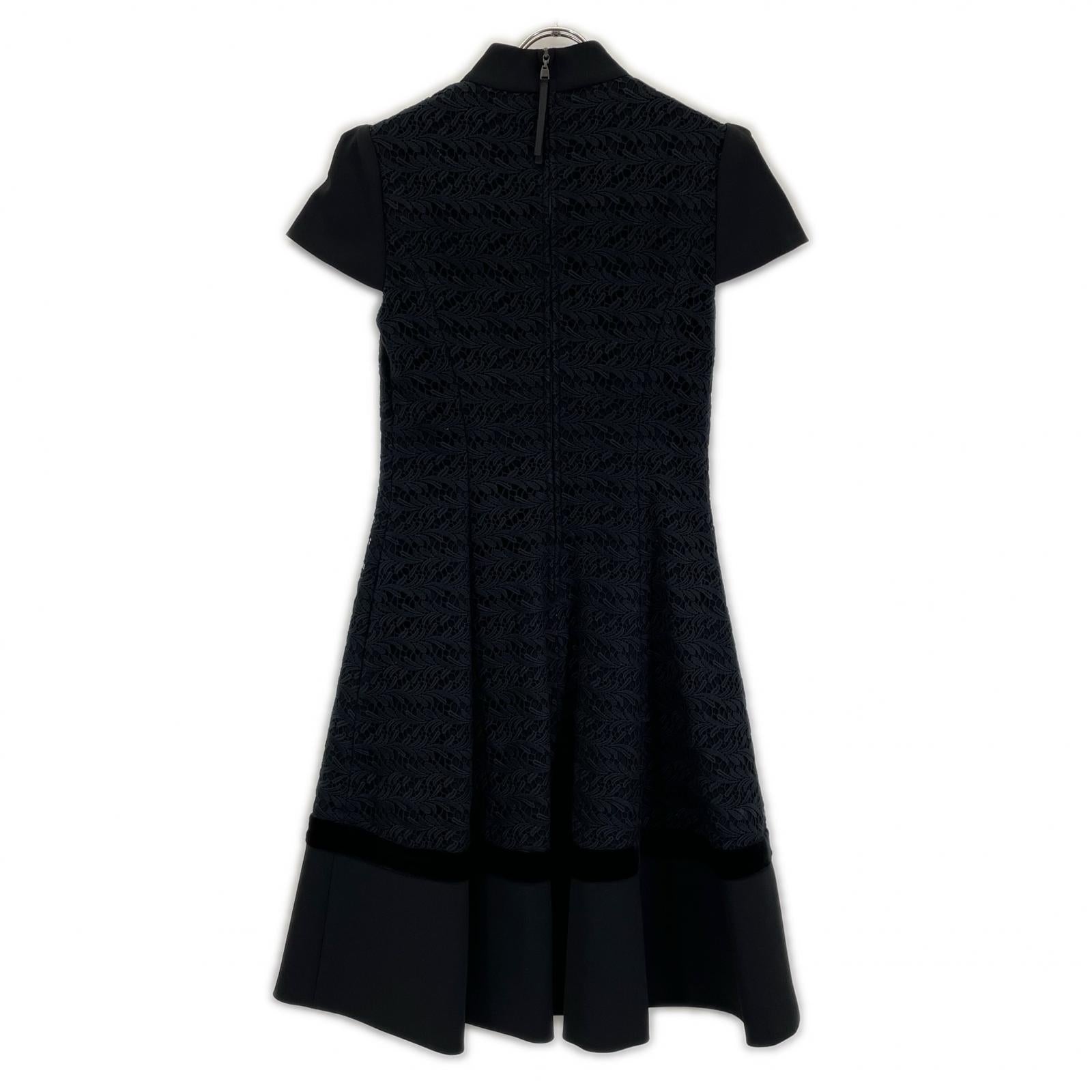 FOXEY NEW YORK フォクシーニューヨーク 37724 17年 ブラック カットワーク レース ワンピース ワンピース