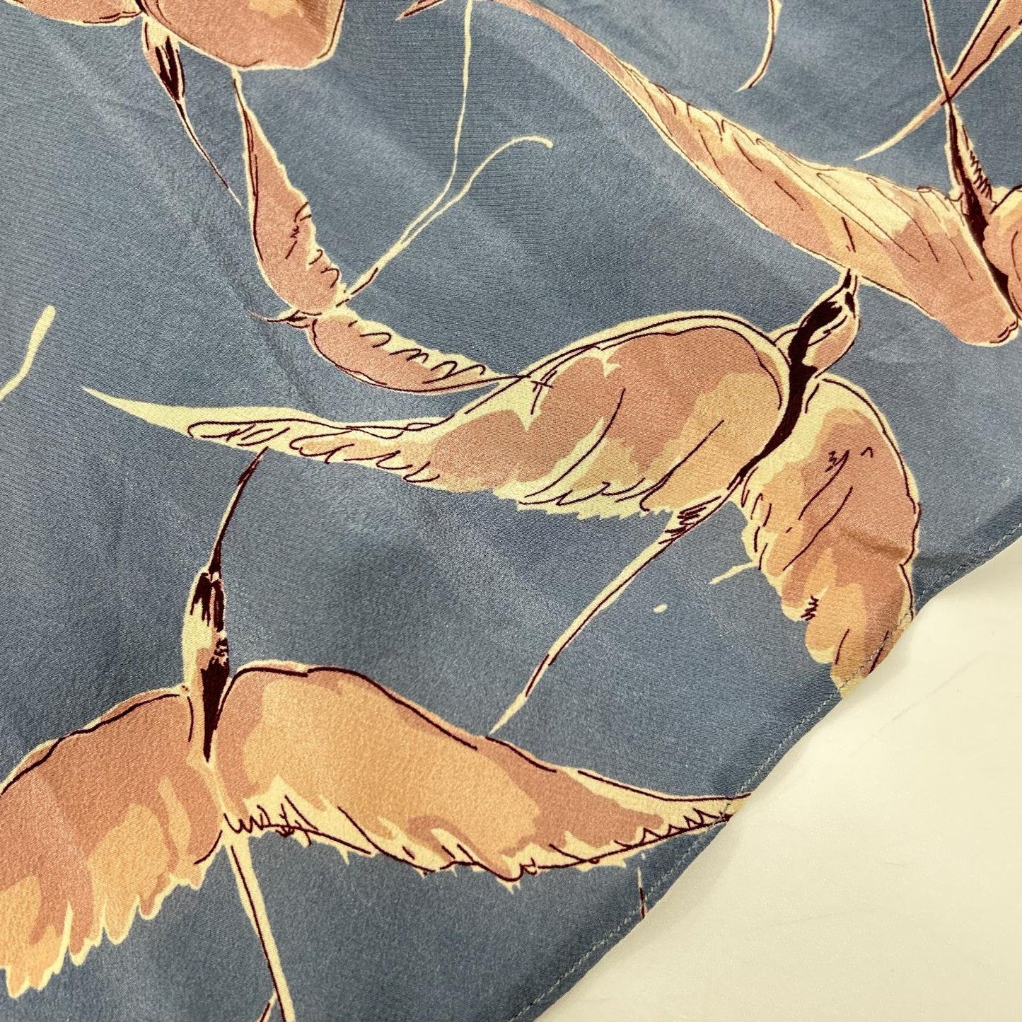 VALENTINO ヴァレンティノ KB3VA7862G7 ブルー 刺繍入り 白鳥 ミディドレス ワンピース ワンピース