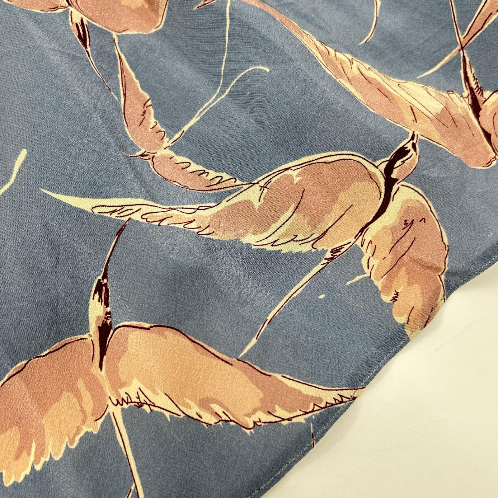VALENTINO ヴァレンティノ KB3VA7862G7 ブルー 刺繍入り 白鳥 ミディドレス ワンピース ワンピース