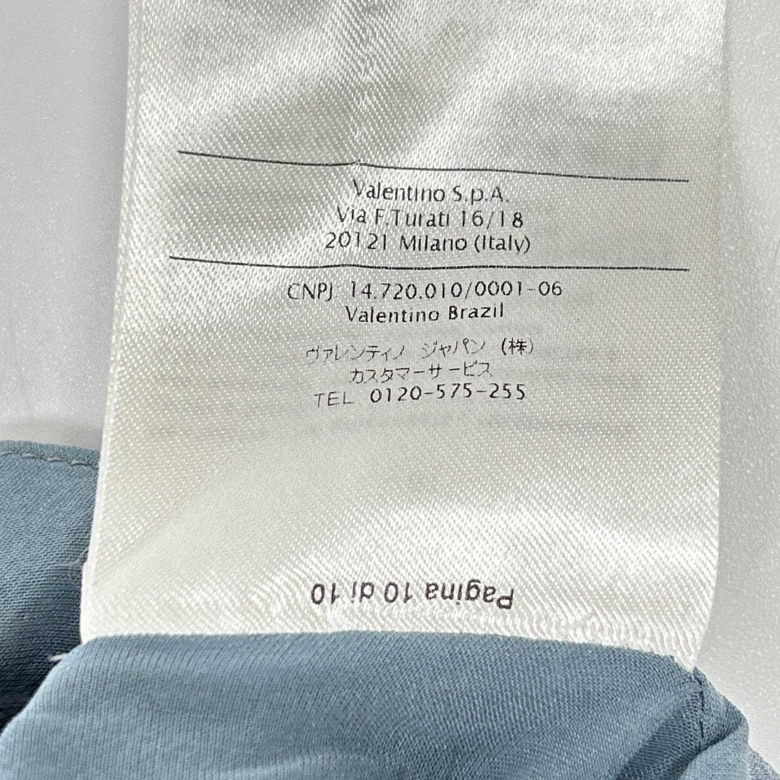 VALENTINO ヴァレンティノ KB3VA7862G7 ブルー 刺繍入り 白鳥 ミディドレス ワンピース ワンピース