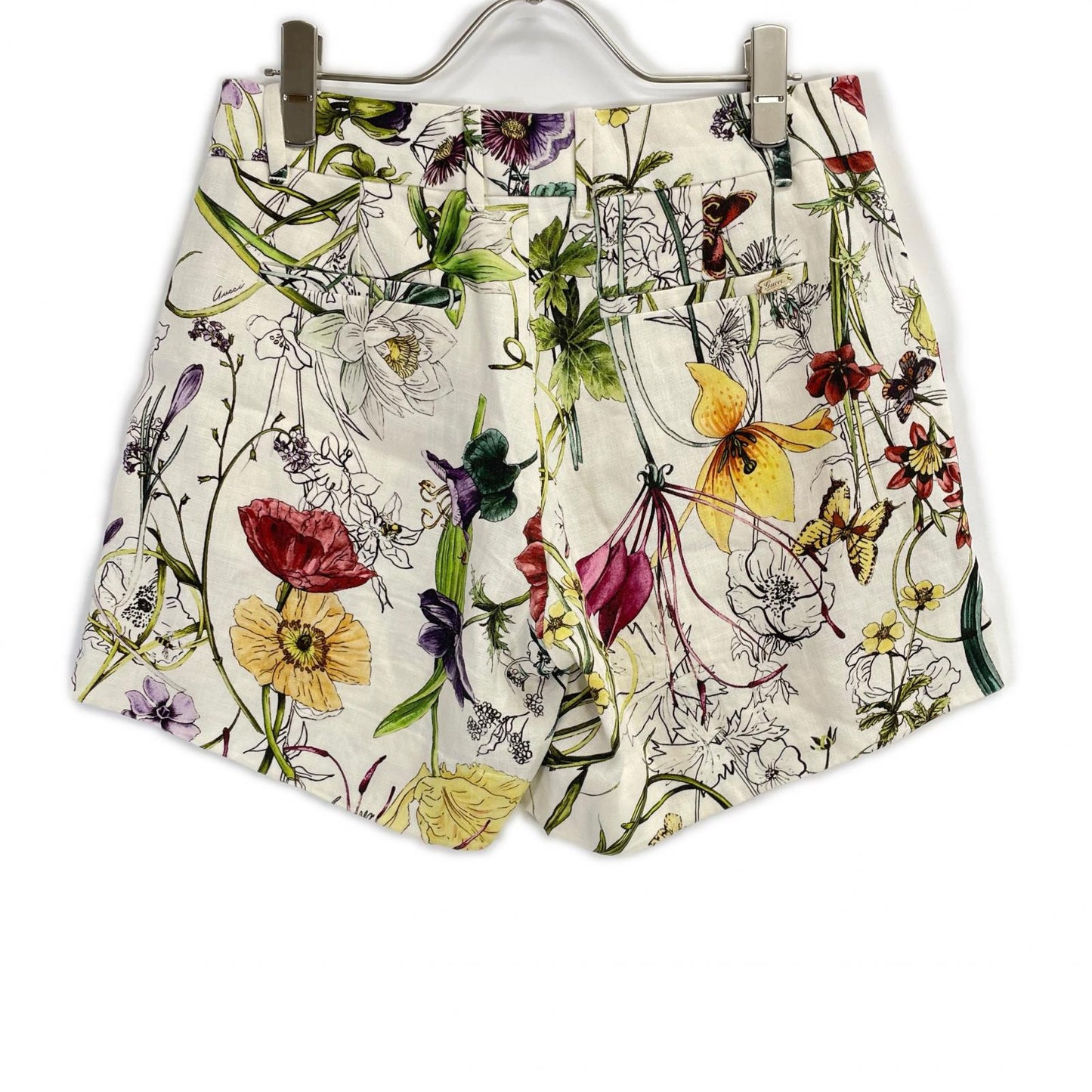 GUCCI グッチ 307515 ZY516 アイボリー リネン フローラル ショートパンツ ボトムス