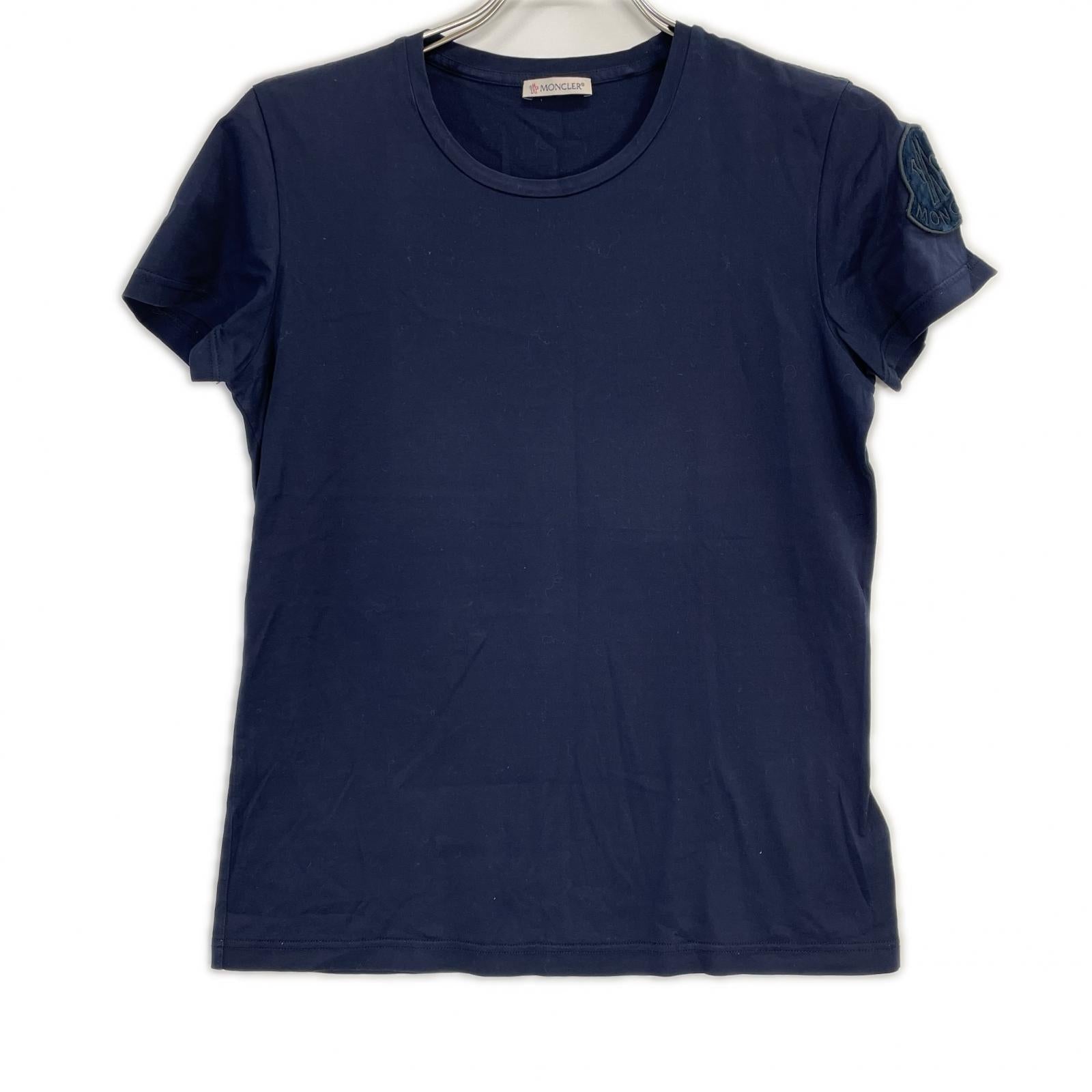MONCLER モンクレール 18年 ネイビー T-SHIRT GIROCOLLO ベロアワンペン Tシャツ トップス