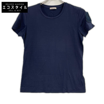 MONCLER モンクレール 18年 ネイビー T-SHIRT GIROCOLLO ベロアワンペン Tシャツ トップス
