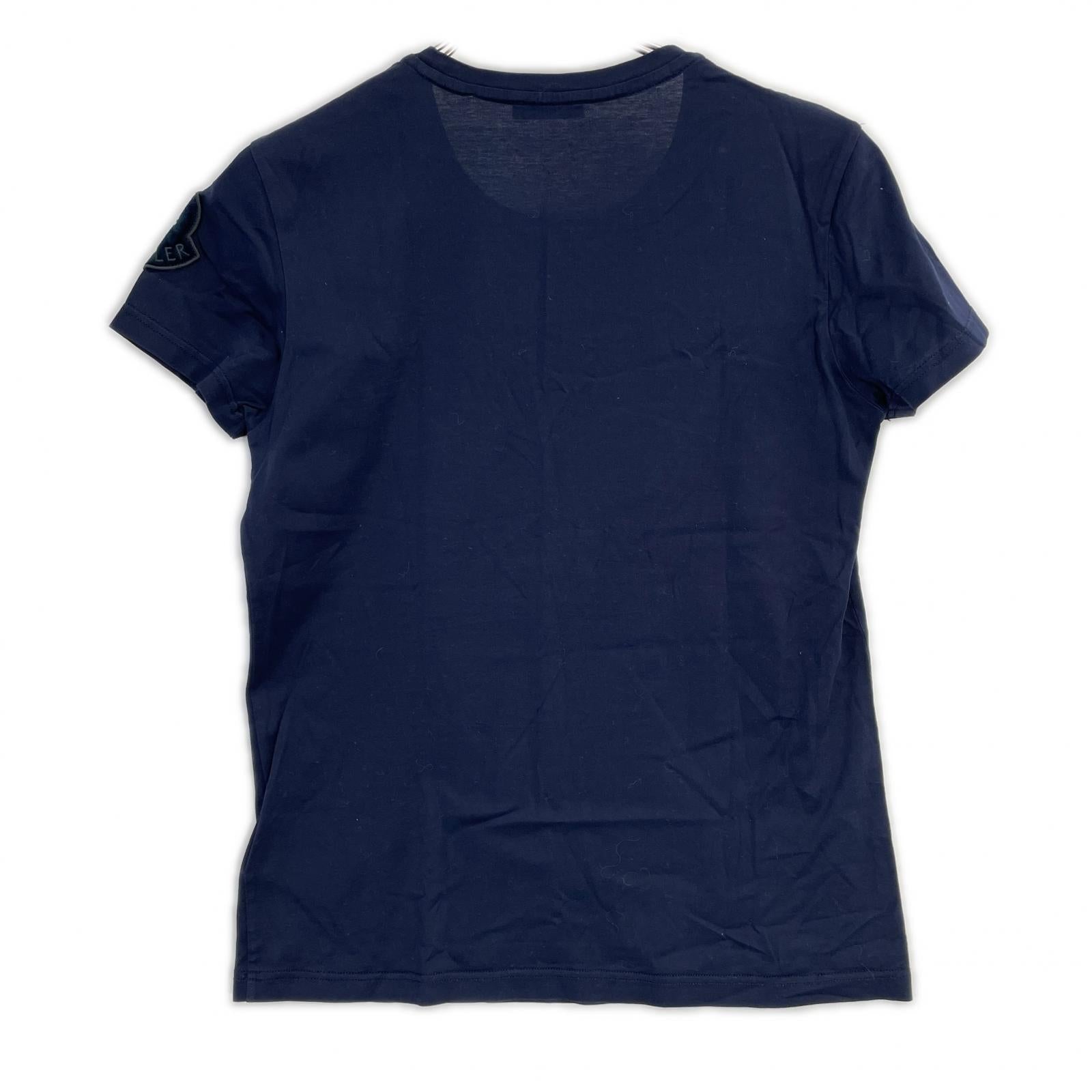 MONCLER モンクレール 18年 ネイビー T-SHIRT GIROCOLLO ベロアワンペン Tシャツ トップス