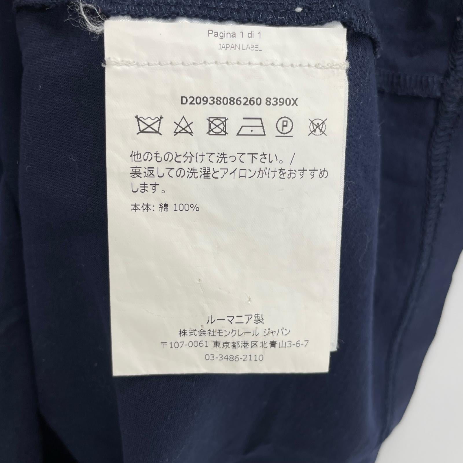MONCLER モンクレール 18年 ネイビー T-SHIRT GIROCOLLO ベロアワンペン Tシャツ トップス