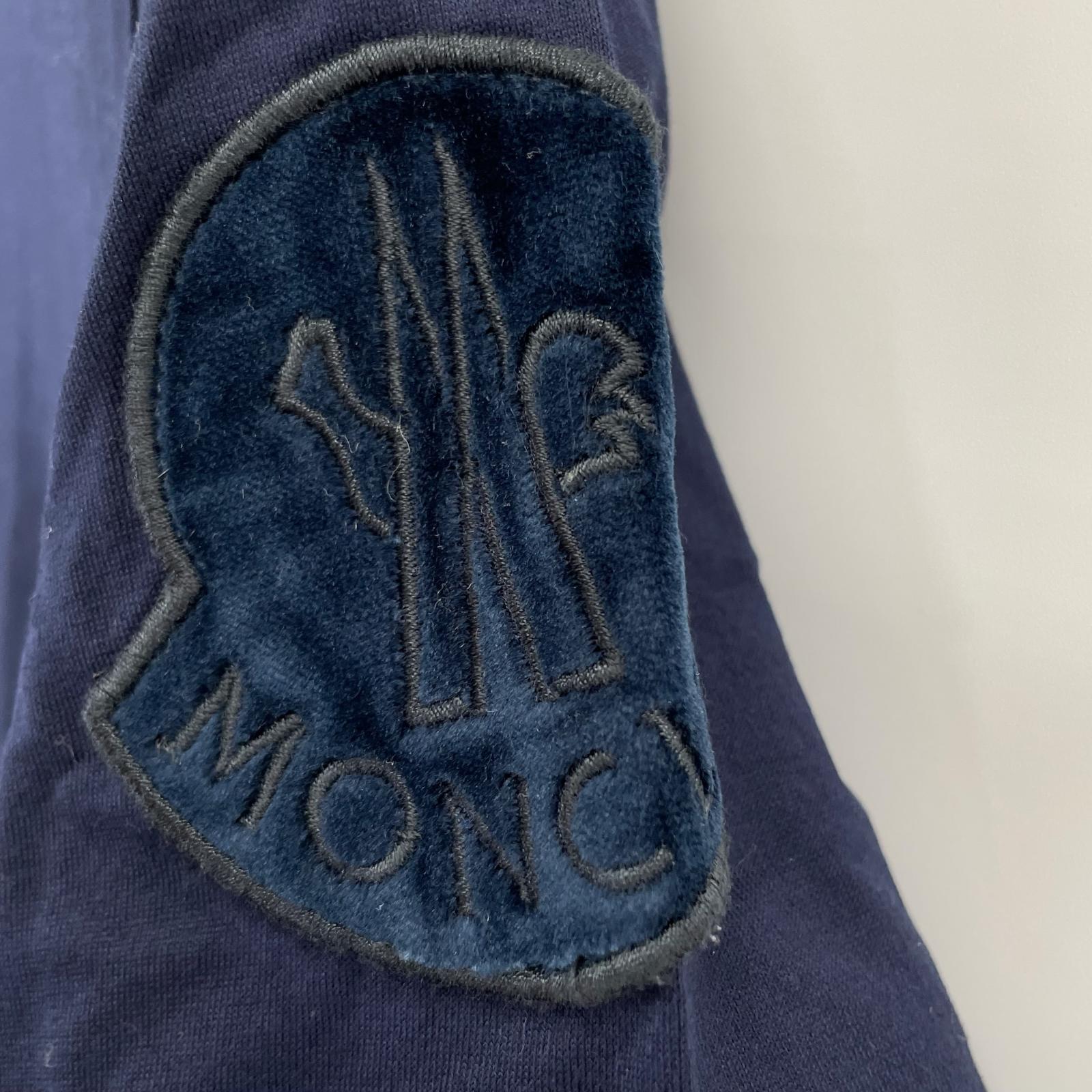 MONCLER モンクレール 18年 ネイビー T-SHIRT GIROCOLLO ベロアワンペン Tシャツ トップス