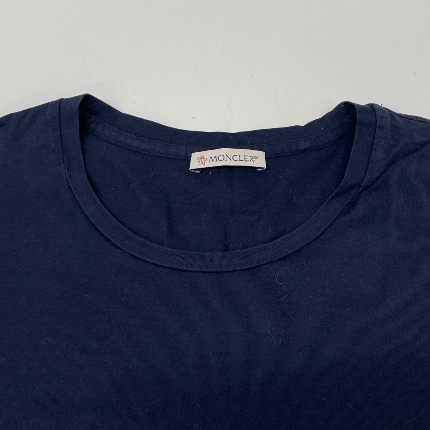 MONCLER モンクレール 18年 ネイビー T-SHIRT GIROCOLLO ベロアワンペン Tシャツ トップス