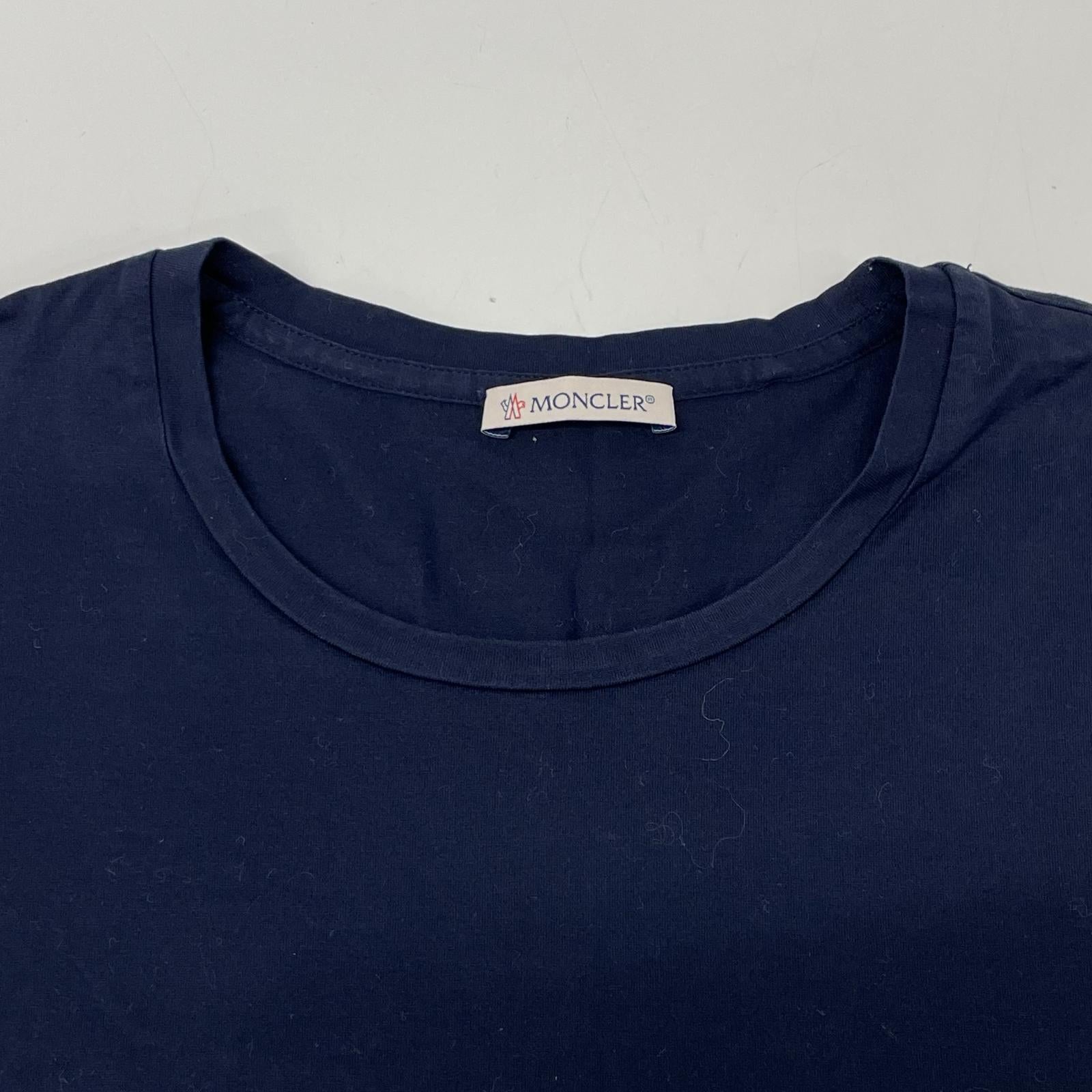MONCLER モンクレール 18年 ネイビー T-SHIRT GIROCOLLO ベロアワンペン Tシャツ トップス