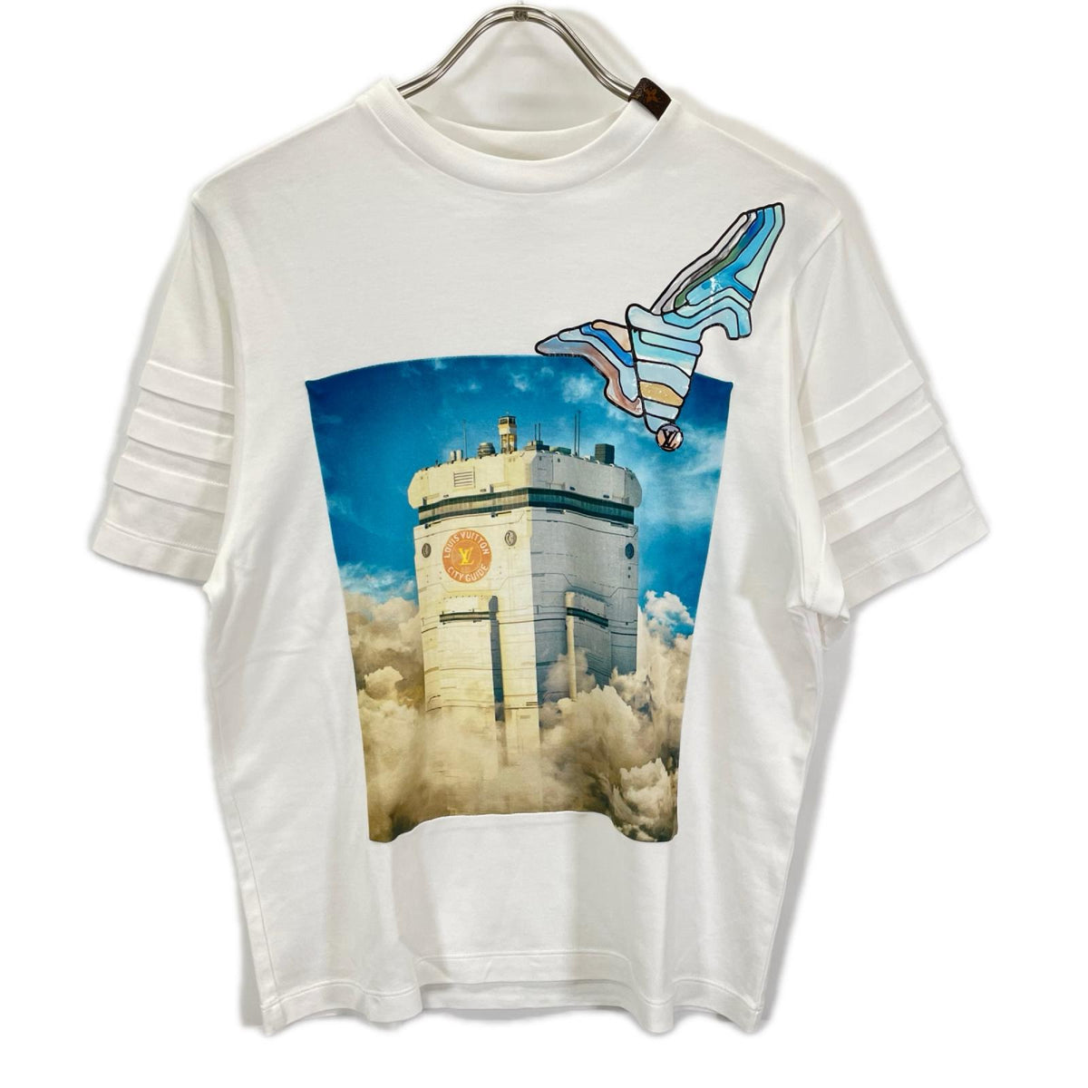 LOUIS VUITTON ルイヴィトン FGTB95JG2 ホワイト プリントテッド ウィズジェルパッチ 半袖Tシャツ トップス