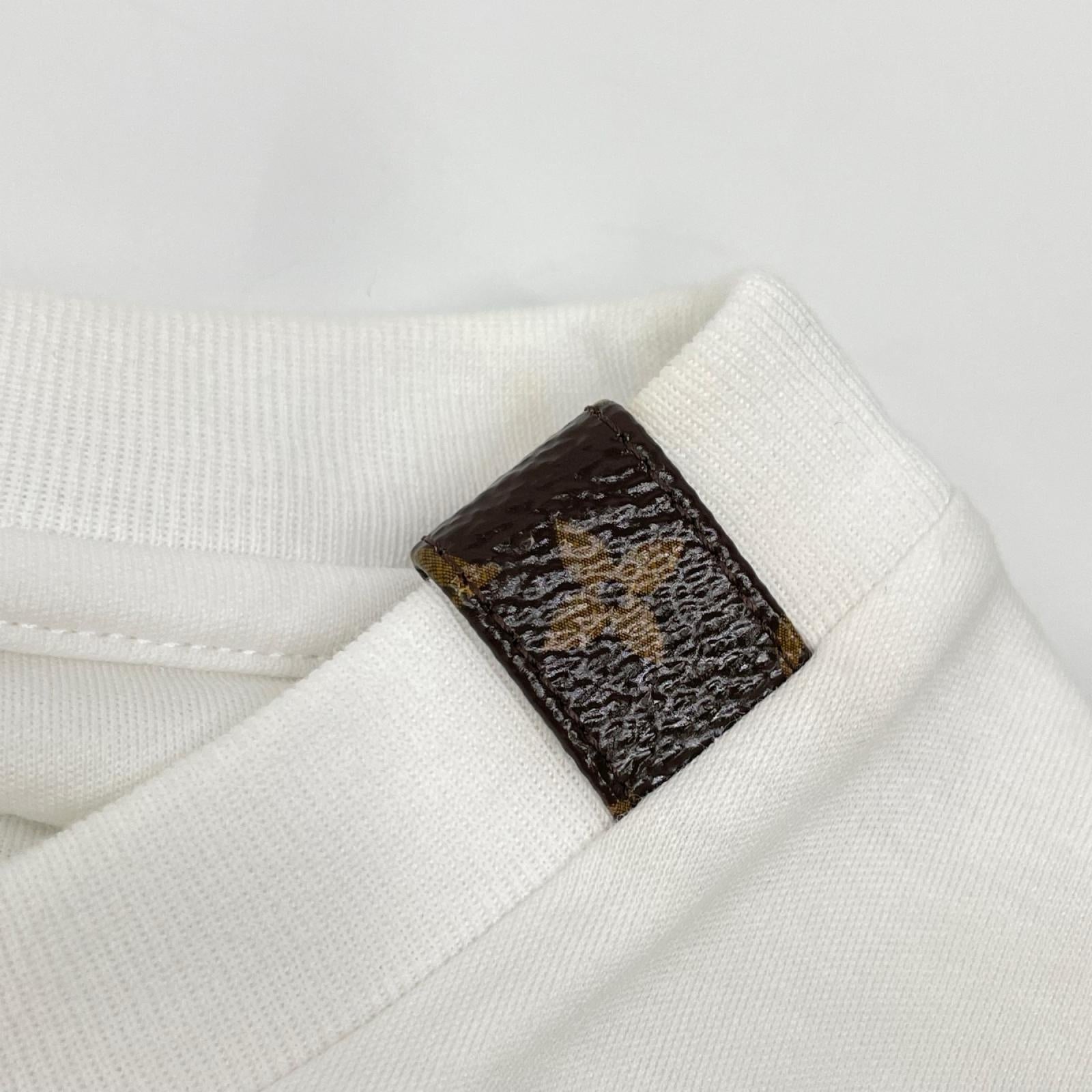 LOUIS VUITTON ルイヴィトン FGTB95JG2 ホワイト プリントテッド ウィズジェルパッチ 半袖Tシャツ トップス