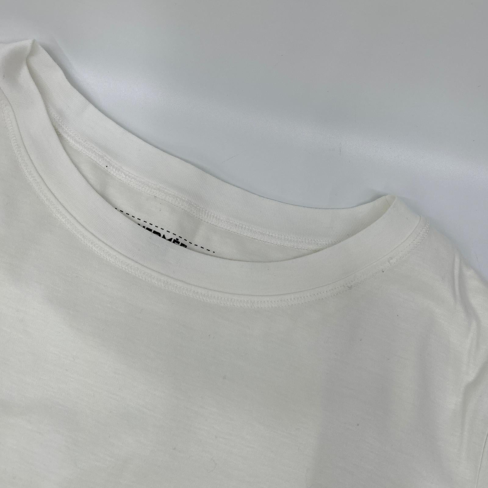HERMES エルメス 23SS ホワイト 刺繍ポケット 半袖Tシャツ トップス