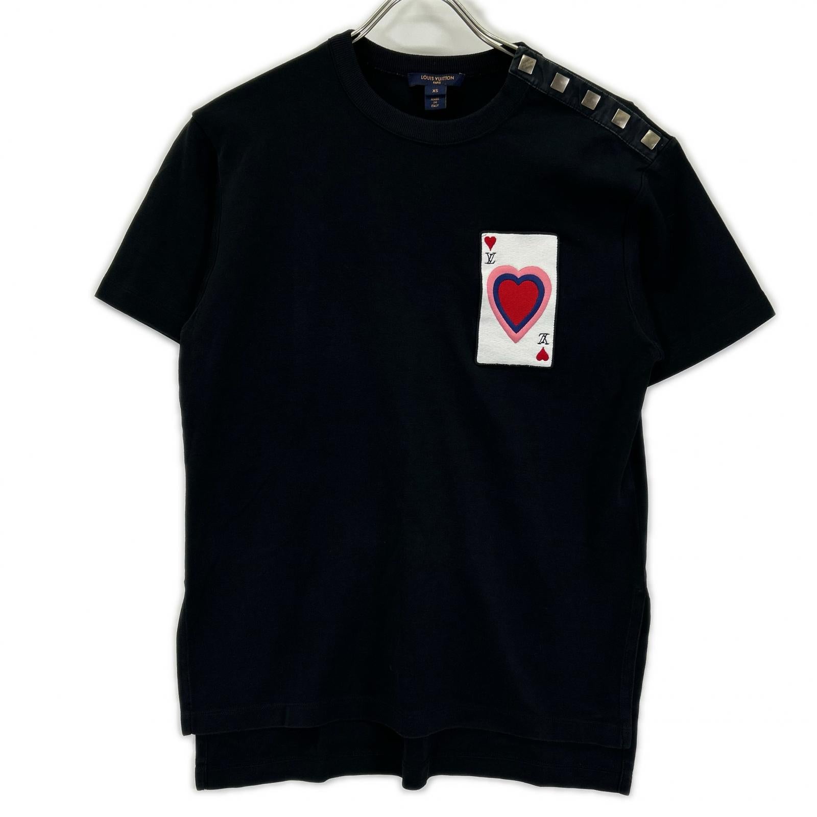 LOUIS VUITTON ルイヴィトン RW211A UOL FKLS99 トランプ刺繍 ショルダーパッチ Tシャツ トップス