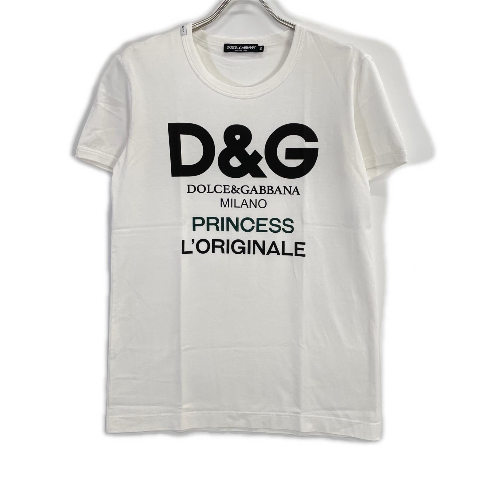 DOLCE&GABBANA ドルチェアンドガッバーナ F8J32T HP75Y ホワイト D&G L'Originale プリントTシャツ トップス