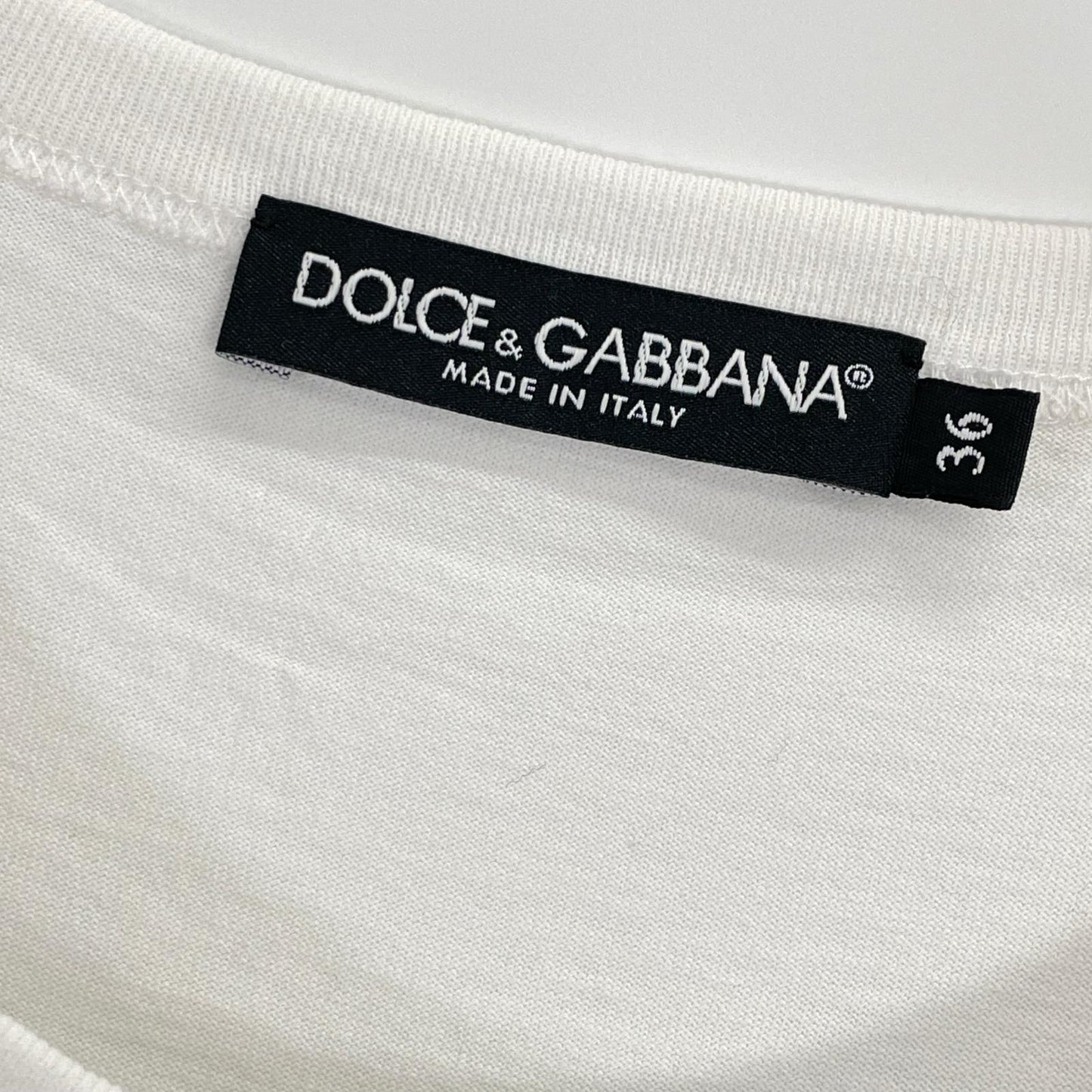 DOLCE&GABBANA ドルチェアンドガッバーナ F8J32T HP75Y ホワイト D&G L'Originale プリントTシャツ トップス