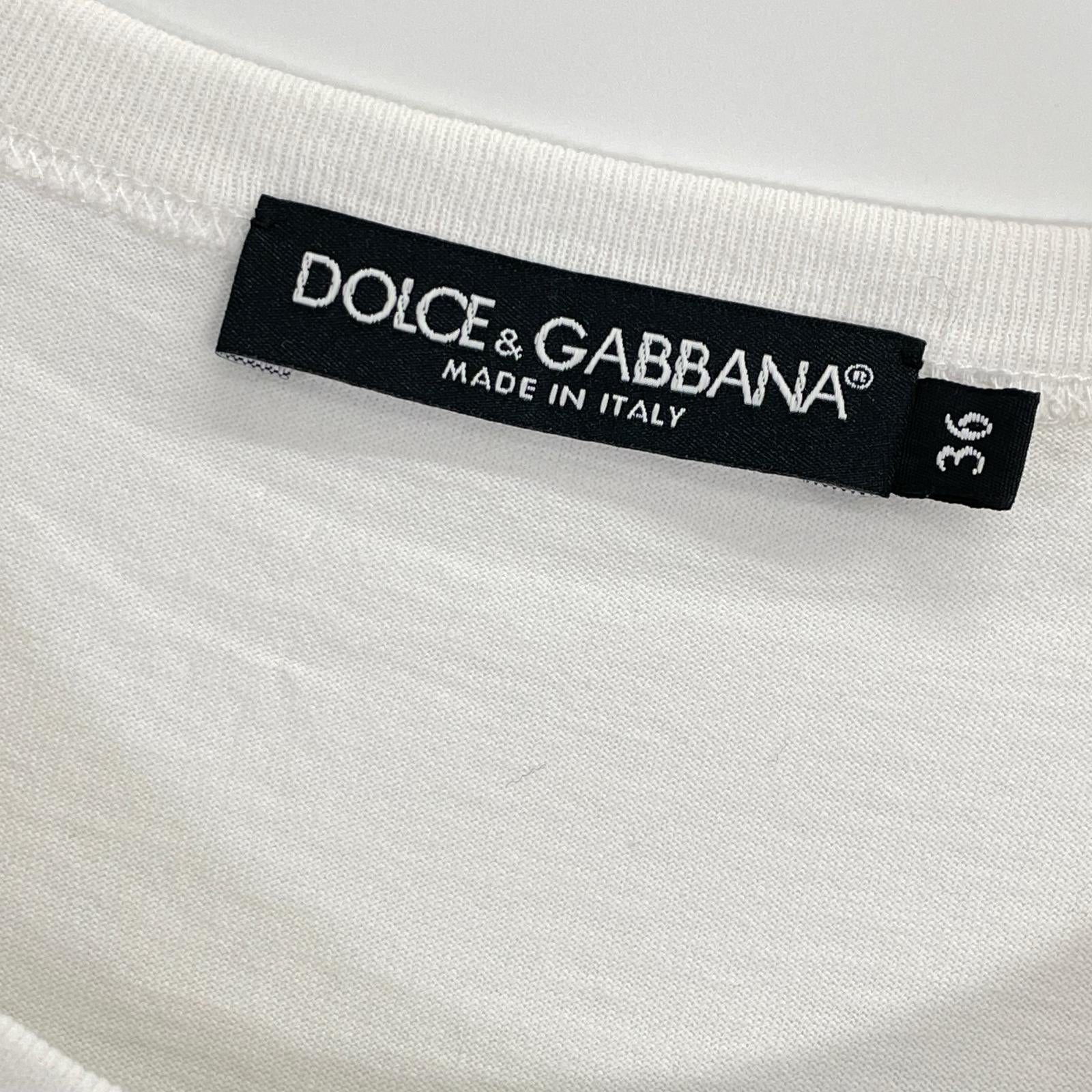 DOLCE&GABBANA ドルチェアンドガッバーナ F8J32T HP75Y ホワイト D&G L'Originale プリントTシャツ トップス