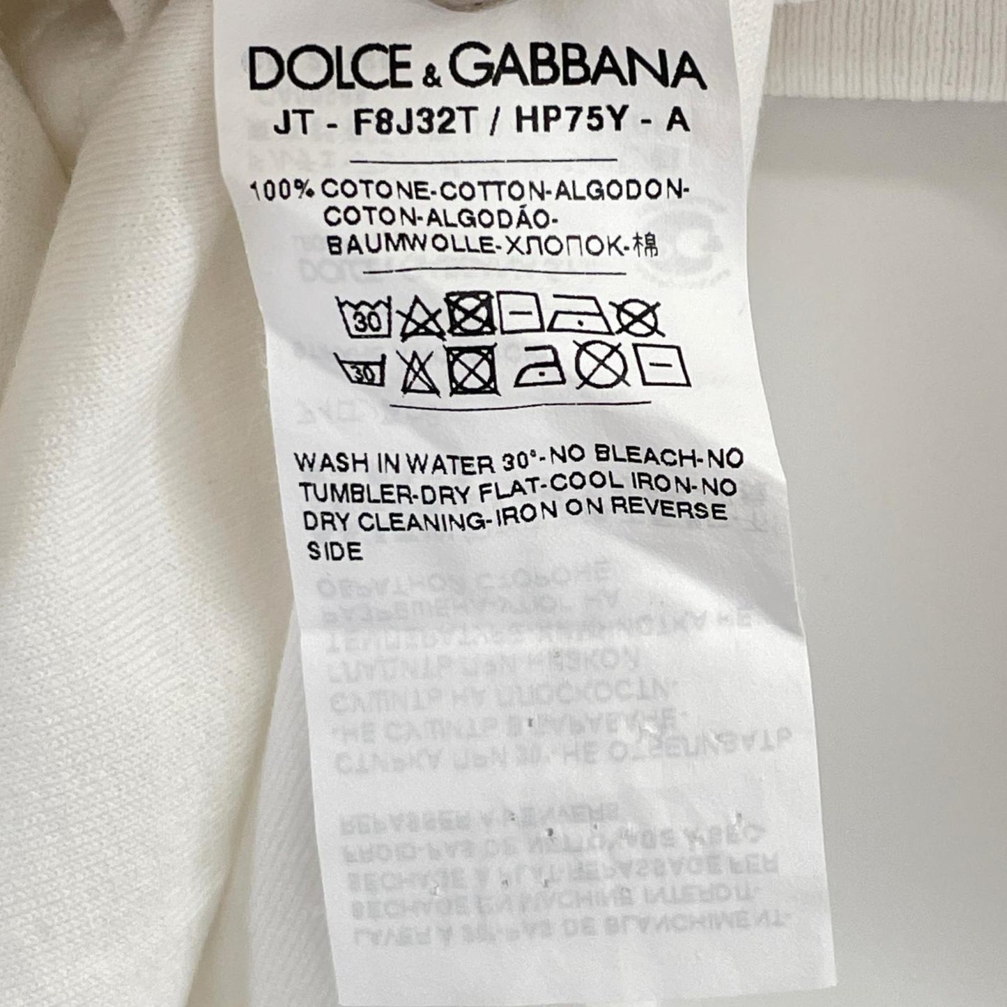DOLCE&GABBANA ドルチェアンドガッバーナ F8J32T HP75Y ホワイト D&G L'Originale プリントTシャツ トップス
