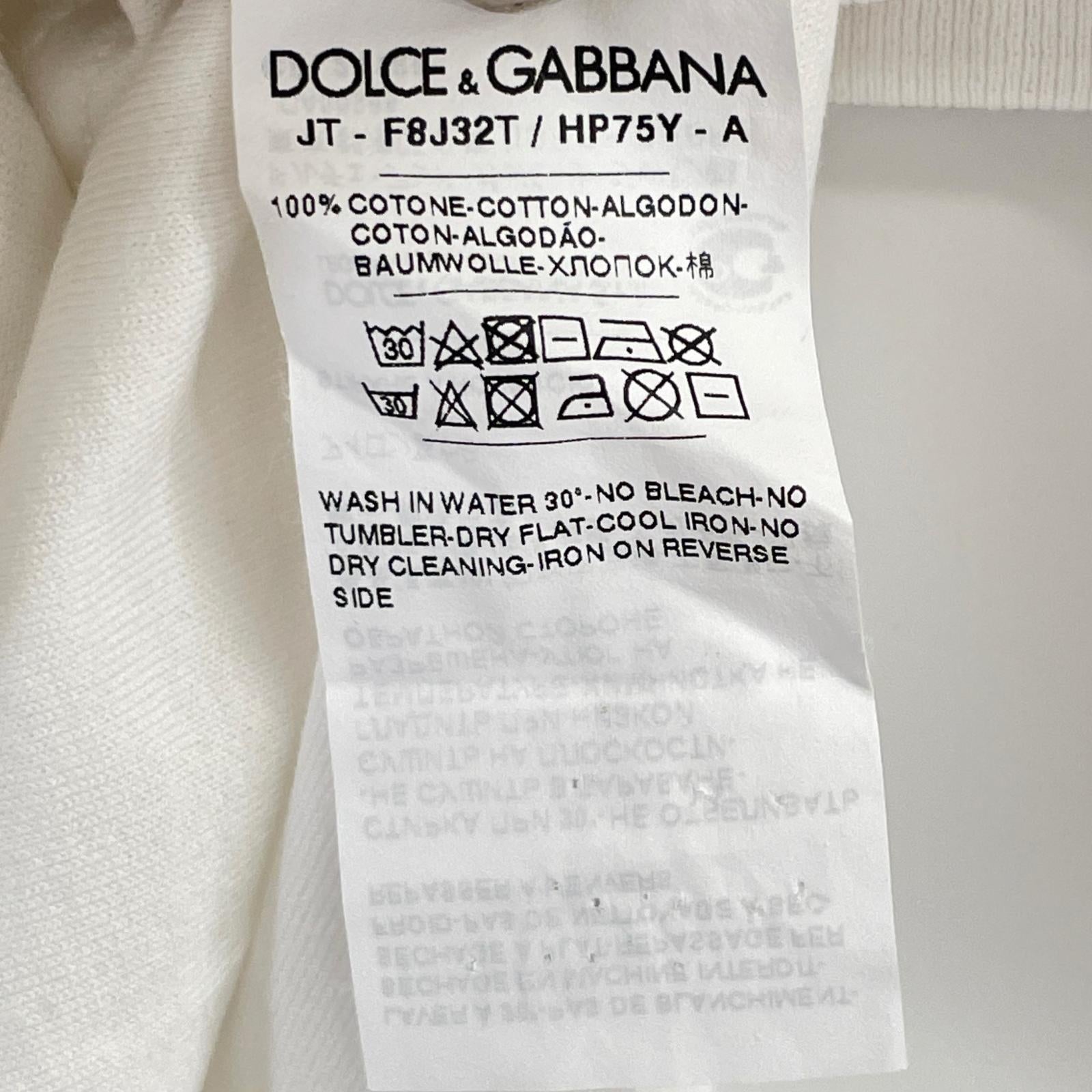 DOLCE&GABBANA ドルチェアンドガッバーナ F8J32T HP75Y ホワイト D&G L'Originale プリントTシャツ トップス