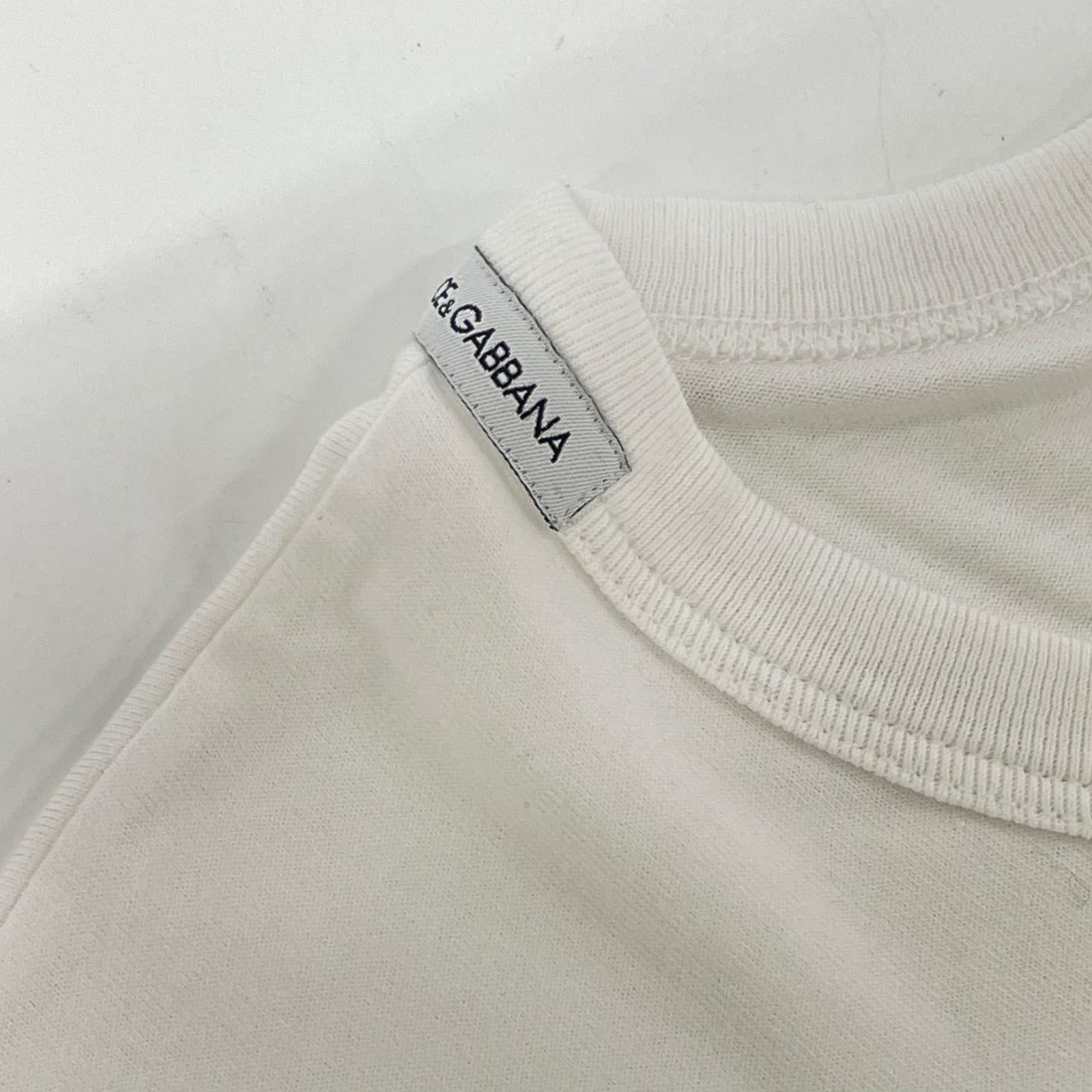 DOLCE&GABBANA ドルチェアンドガッバーナ F8J32T HP75Y ホワイト D&G L'Originale プリントTシャツ トップス