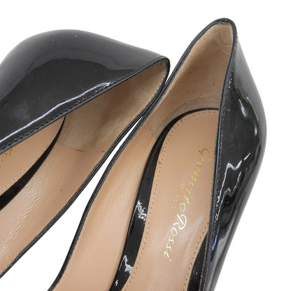 GIANVITOROSSI ジャンヴィトロッシ VERNERO ラウンドトゥ パテント パンプス シューズ レディース ブラック 36 1/2 G20187 シューズ