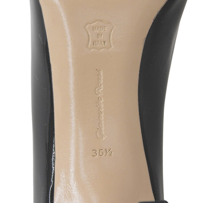 GIANVITOROSSI ジャンヴィトロッシ VERNERO ラウンドトゥ パテント パンプス シューズ レディース ブラック 36 1/2 G20187 シューズ