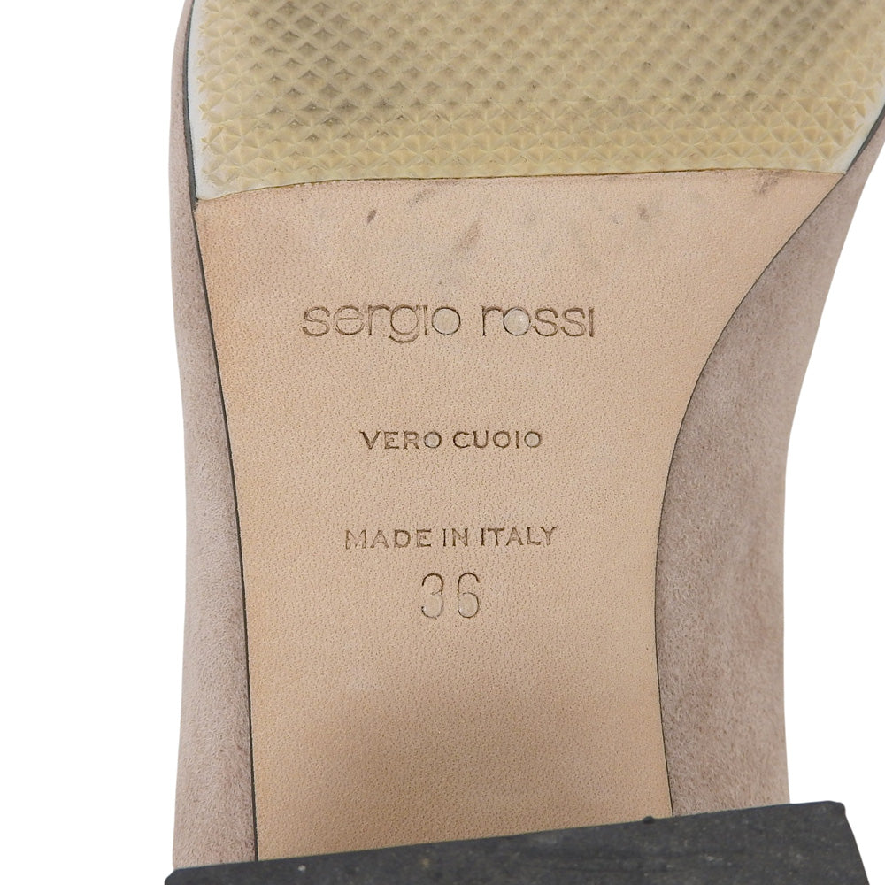 Sergio Rossi セルジオロッシ 美品 ポインテッドトゥ パンプス シューズ レディース スエード ベージュ 36 A85323 シューズ