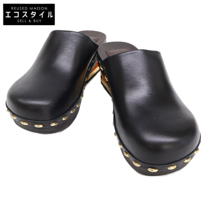FENDI フェンディ 【美品】スムースレザー スタッズ クロッグ サンダル シューズ