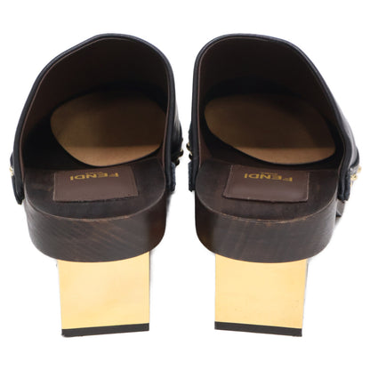 FENDI フェンディ 【美品】スムースレザー スタッズ クロッグ サンダル シューズ