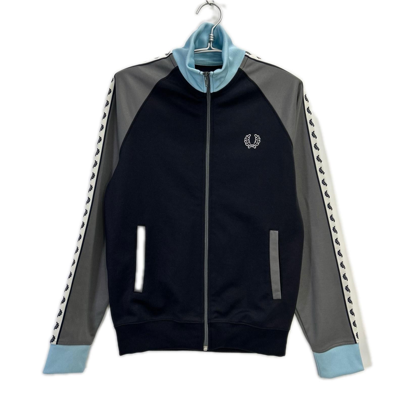 FRED PERRY フレッドペリー J7231 ネイビー×グレー ポルトガル製 ローレル リース テープド トラック ジャケット ジャケット