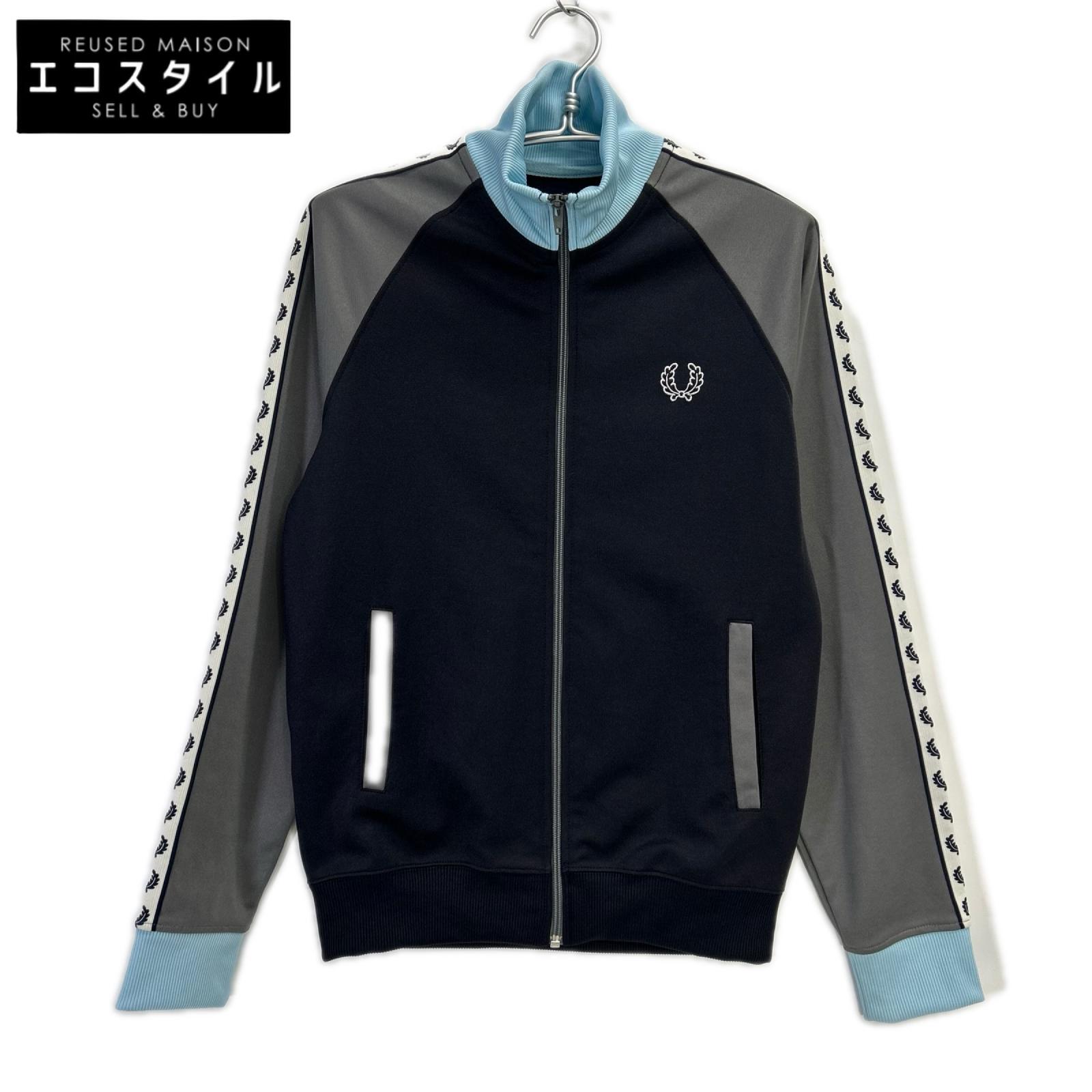 FRED PERRY フレッドペリー J7231 ネイビー×グレー ポルトガル製 ローレル リース テープド トラック ジャケット ジャケット