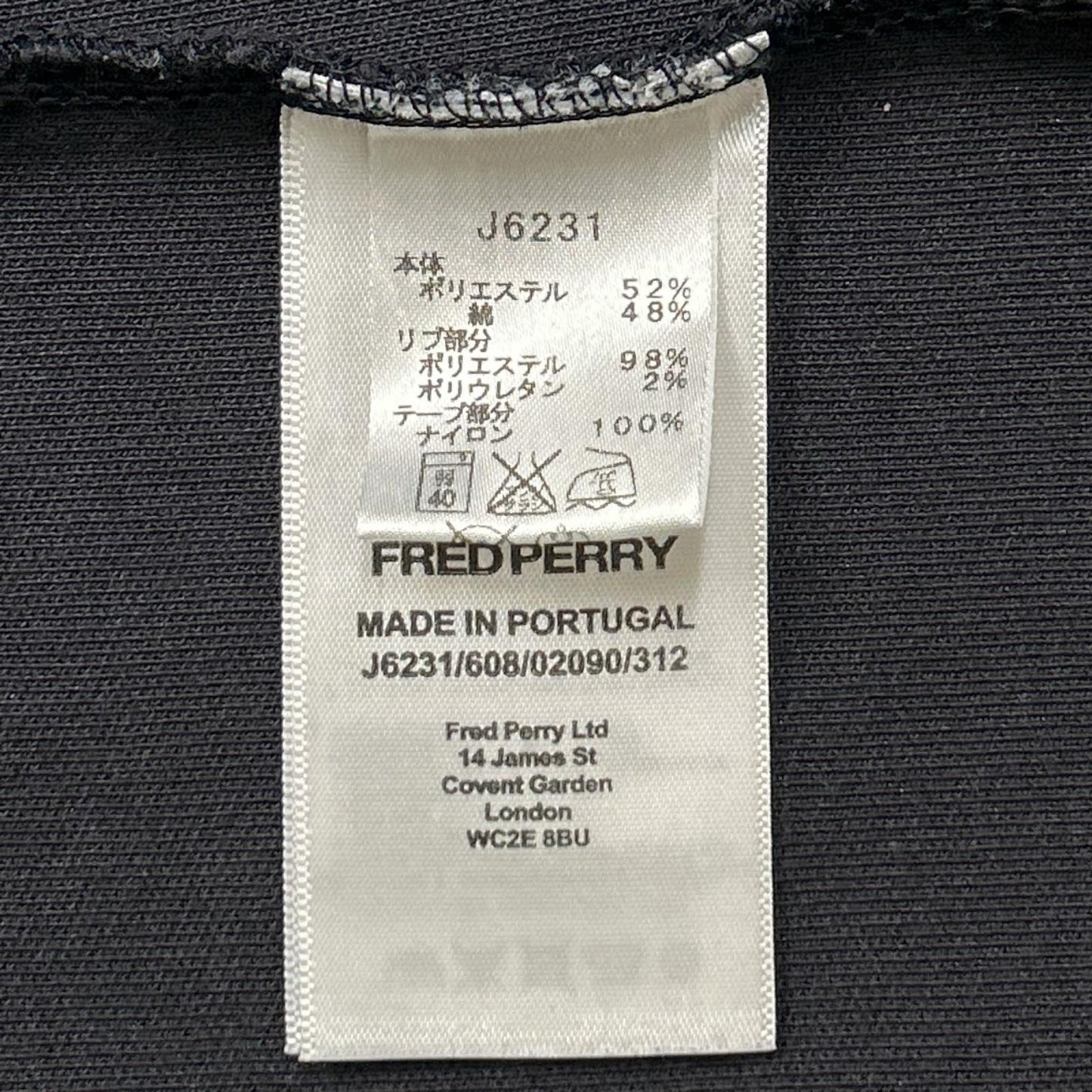 FRED PERRY フレッドペリー J7231 ネイビー×グレー ポルトガル製 ローレル リース テープド トラック ジャケット ジャケット