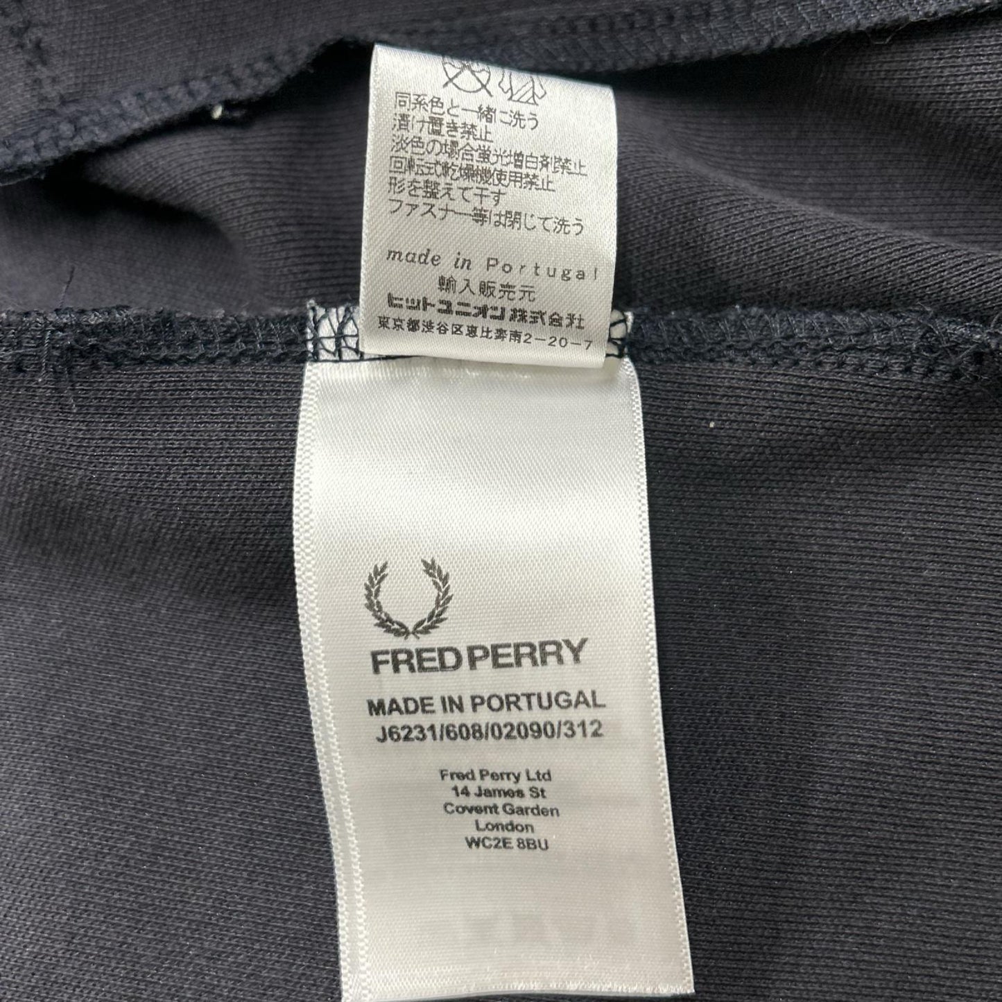 FRED PERRY フレッドペリー J7231 ネイビー×グレー ポルトガル製 ローレル リース テープド トラック ジャケット ジャケット