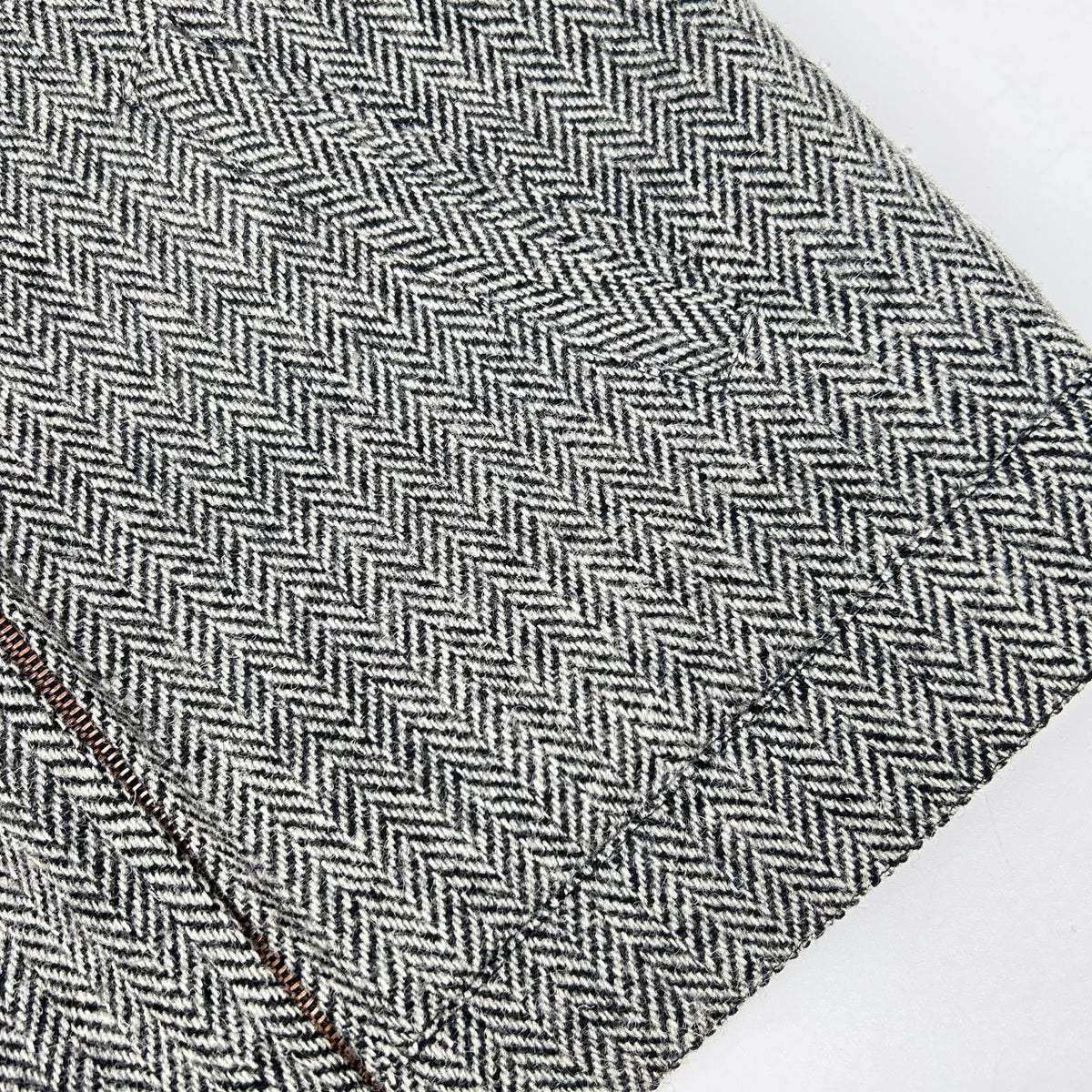 FRED PERRY Fred Perry × Harris Tweed J8150 gray herringbone wool Harrington jacket jacket