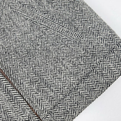 FRED PERRY Fred Perry × Harris Tweed J8150 gray herringbone wool Harrington jacket jacket