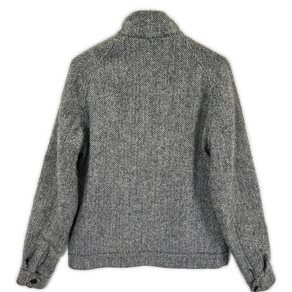 FRED PERRY Fred Perry × Harris Tweed J8150 gray herringbone wool Harrington jacket jacket