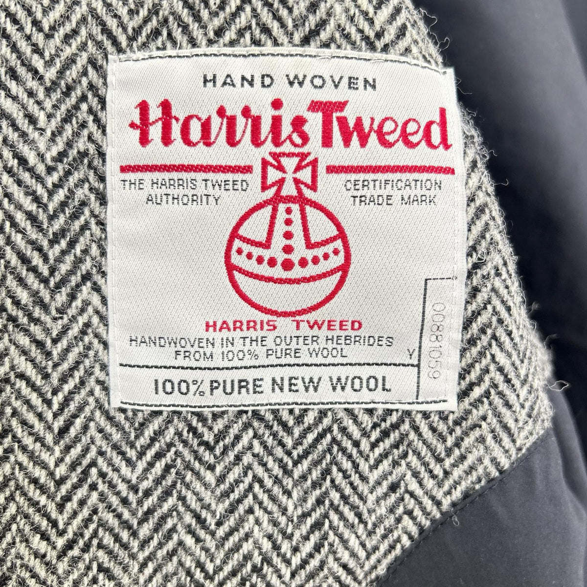 FRED PERRY Fred Perry × Harris Tweed J8150 gray herringbone wool Harrington jacket jacket