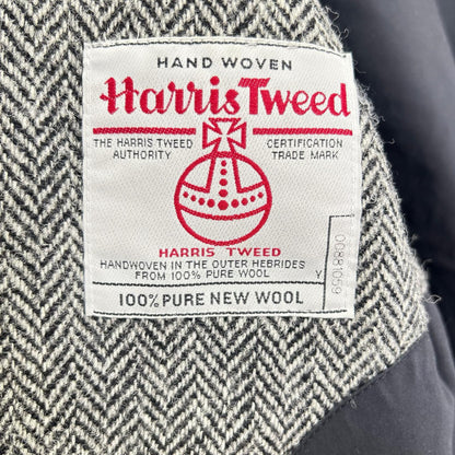 FRED PERRY Fred Perry × Harris Tweed J8150 gray herringbone wool Harrington jacket jacket
